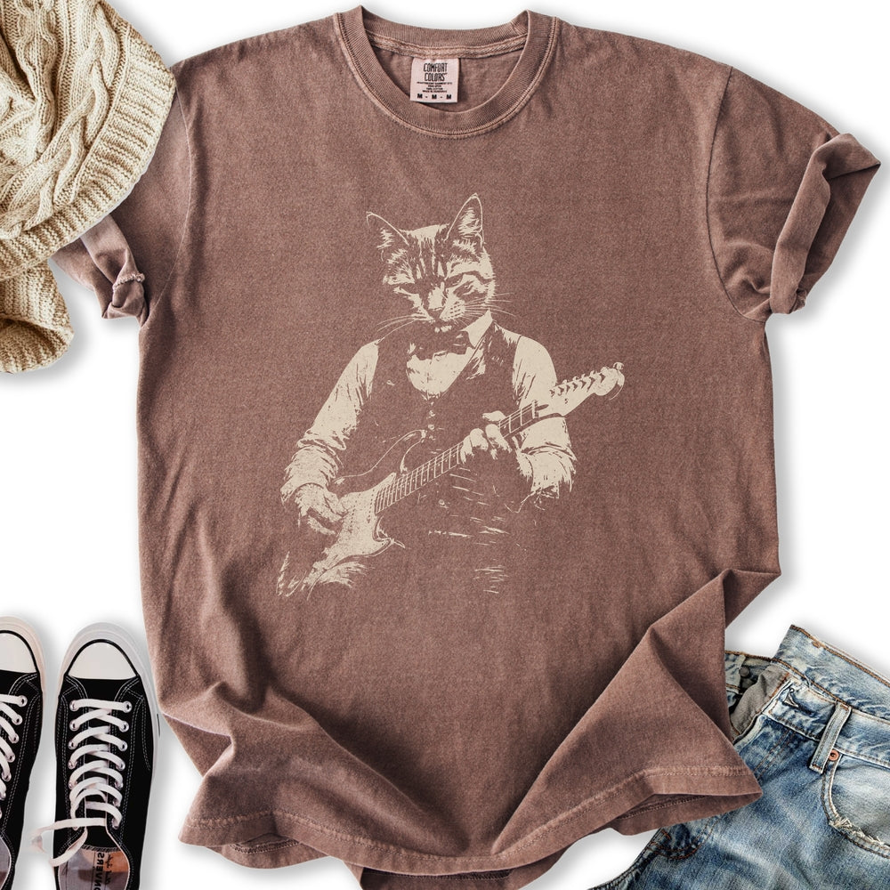 Cat Jammer Guitarist Relaxed Tee