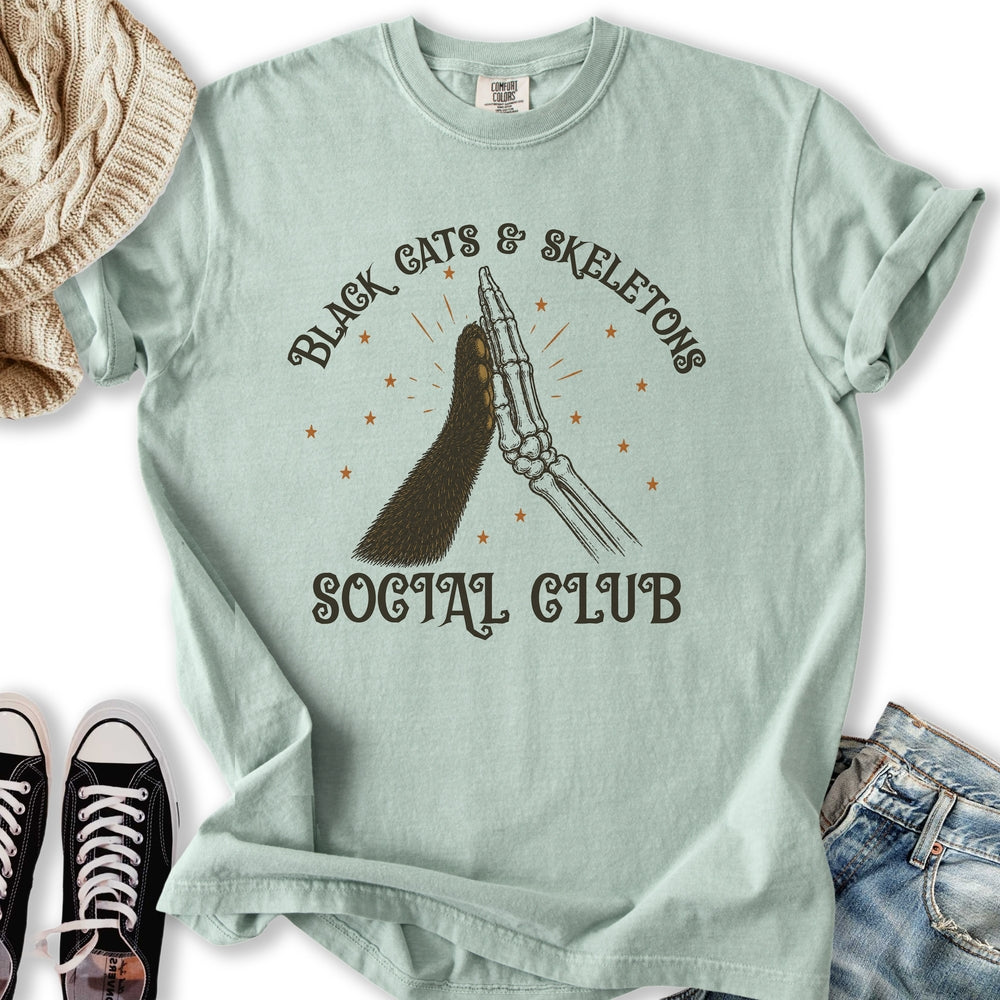 Black Cats & Skeletons Relaxed Tee