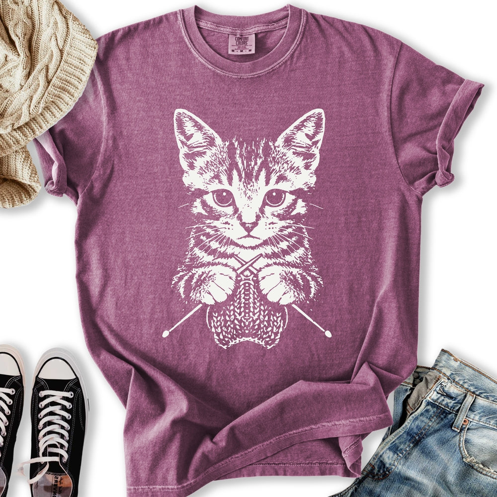Knitting Cat Relaxed Tee