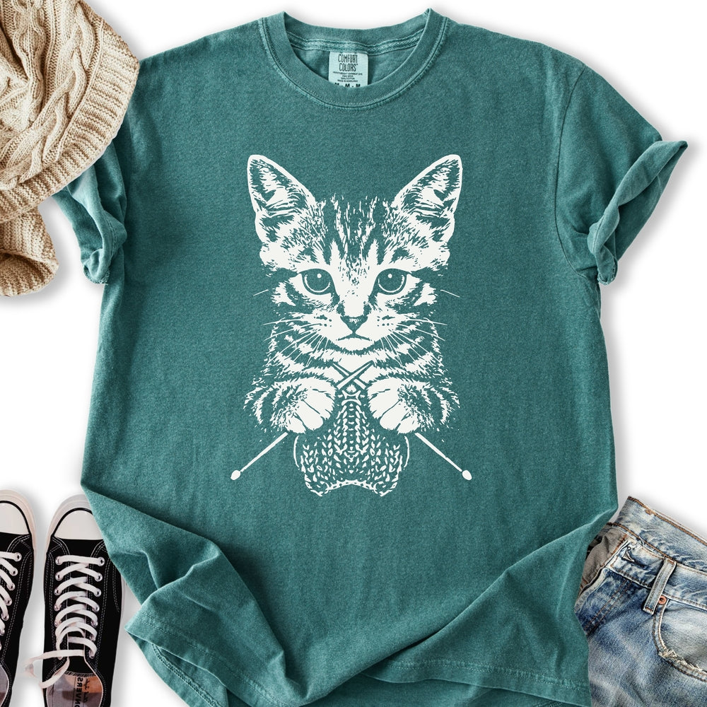 Knitting Cat Relaxed Tee