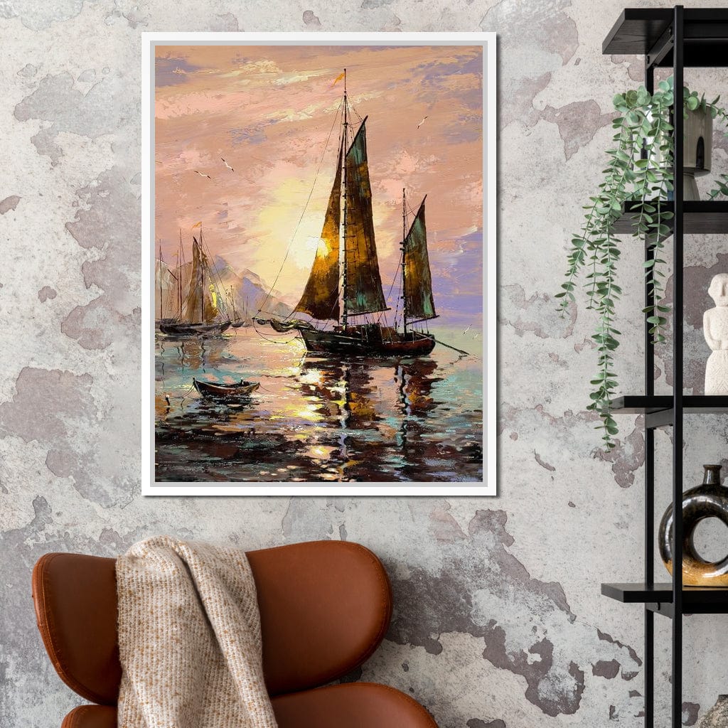 Spanish Sailing Boats Canvas Wall Art
