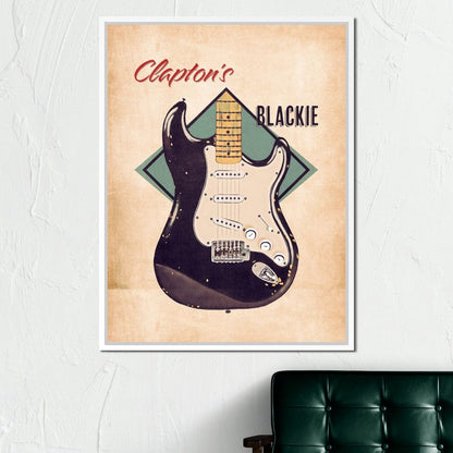 Eric Clapton's Blackie Guitar Retro Canvas Wall Art