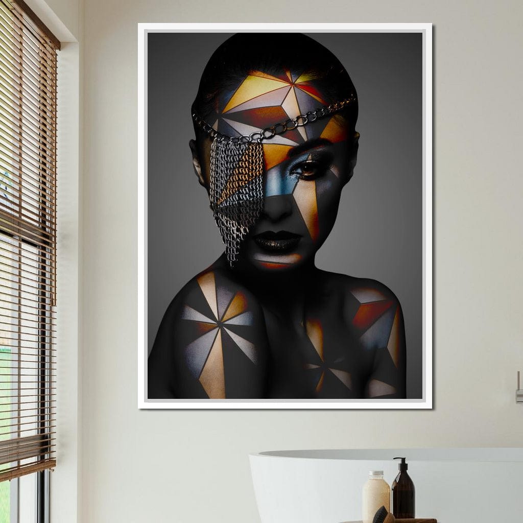 Geometric Face Paint Canvas Wall Art