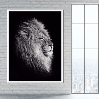 Black and White Lion King Canvas Wall Art