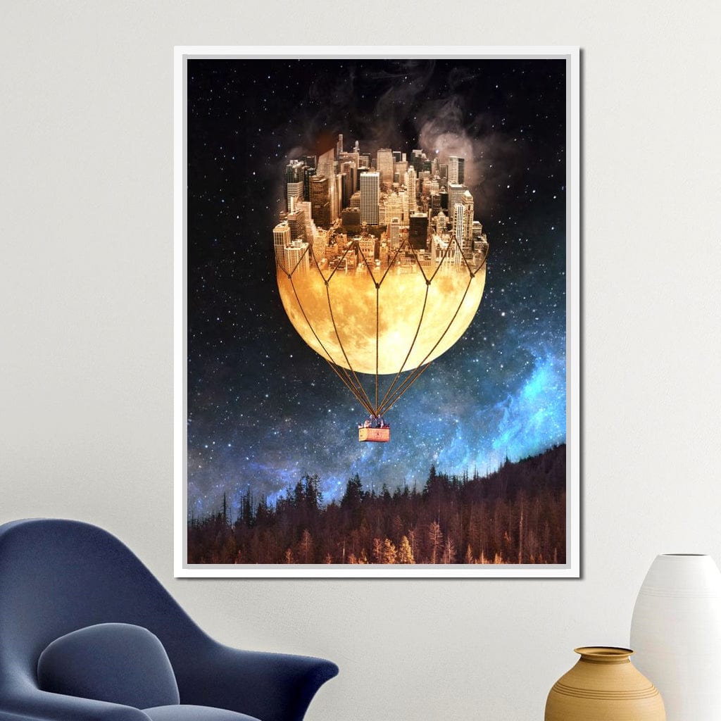 Moon Town Canvas Wall Art