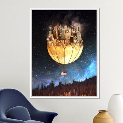 Moon Town Canvas Wall Art
