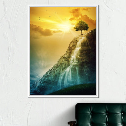 Waterfall Tree Canvas Wall Art
