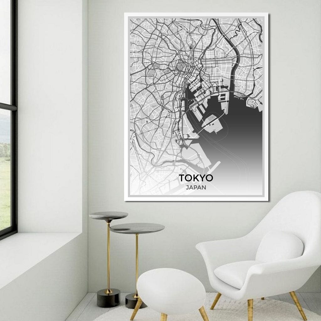 Map of Tokyo, Japan Canvas Wall Art
