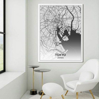 Map of Tokyo, Japan Canvas Wall Art