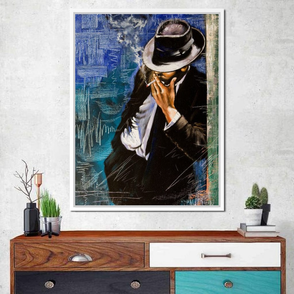 Smoking Man Canvas Wall Art