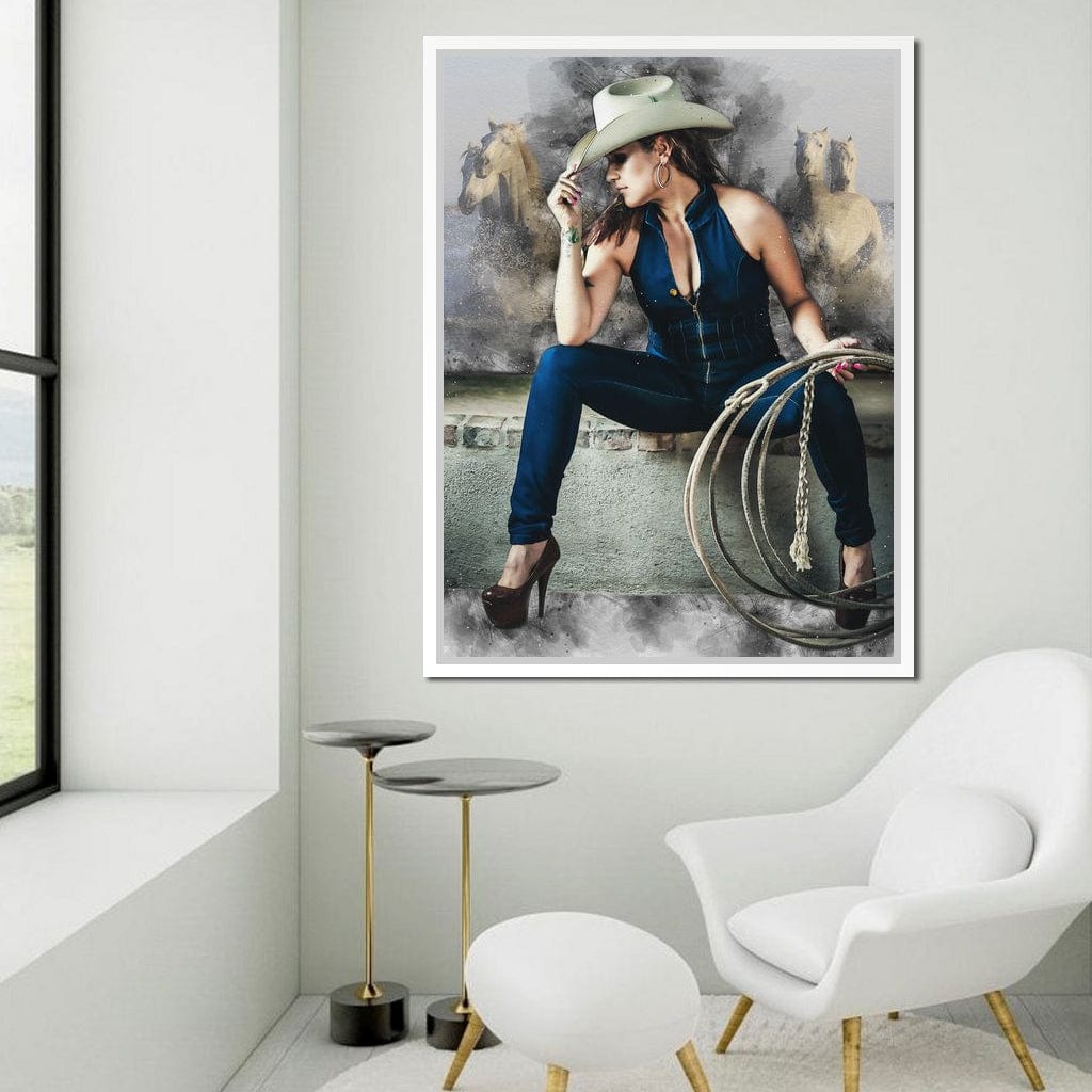 Sexy CowGirl Canvas Wall Art