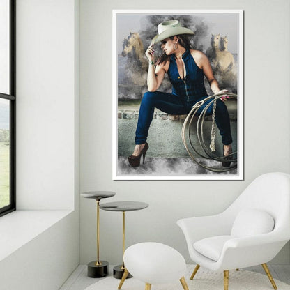 Sexy CowGirl Canvas Wall Art