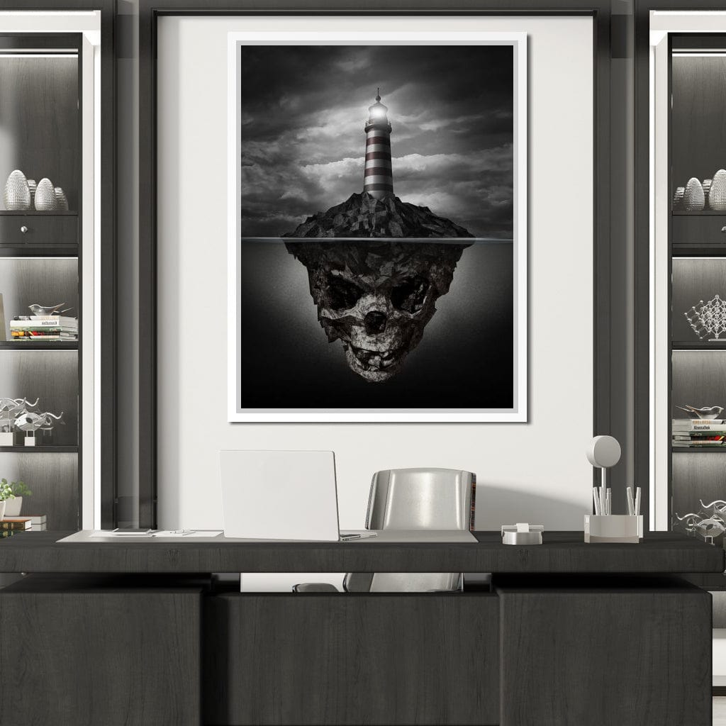 Skull Lighthouse Canvas Wall Art