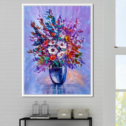 Multicolored Flowers Bouquet Canvas Wall Art