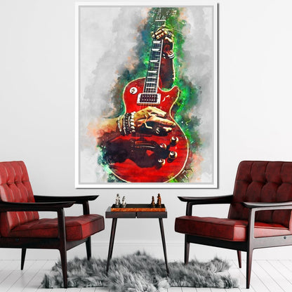 Slash Blood Red Guitar Canvas Wall Art