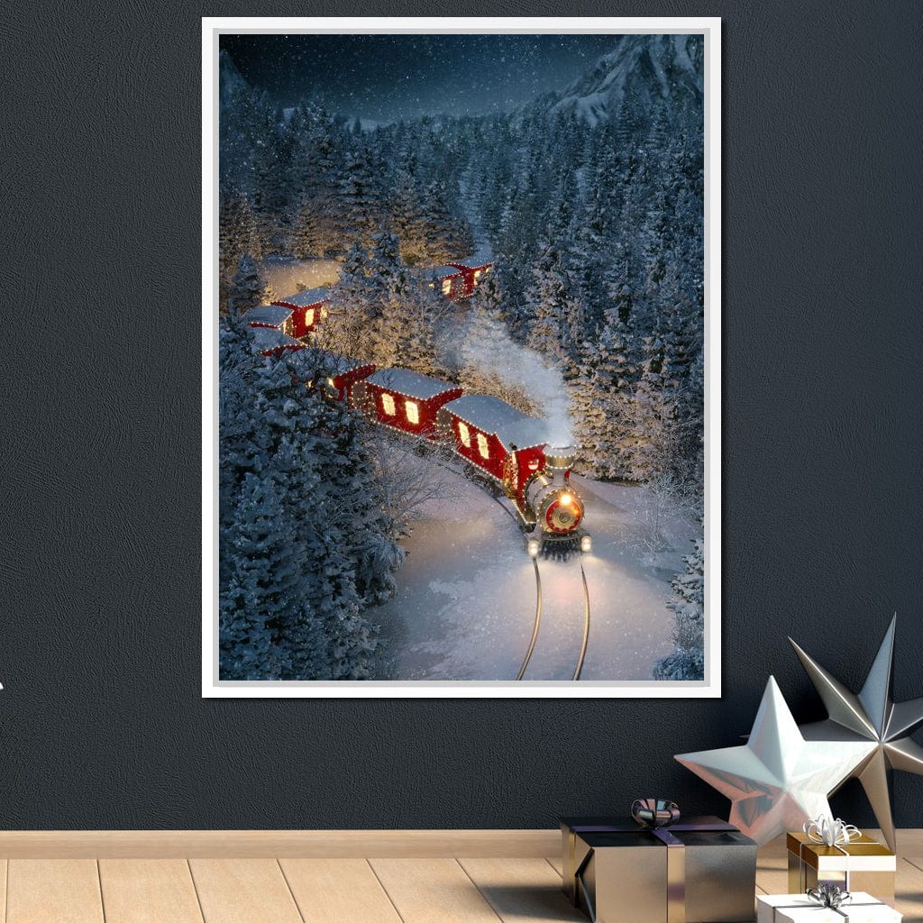Christmas Train Canvas Wall Art
