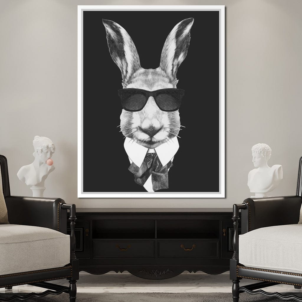 Dressed Up Rabbit Canvas Wall Art