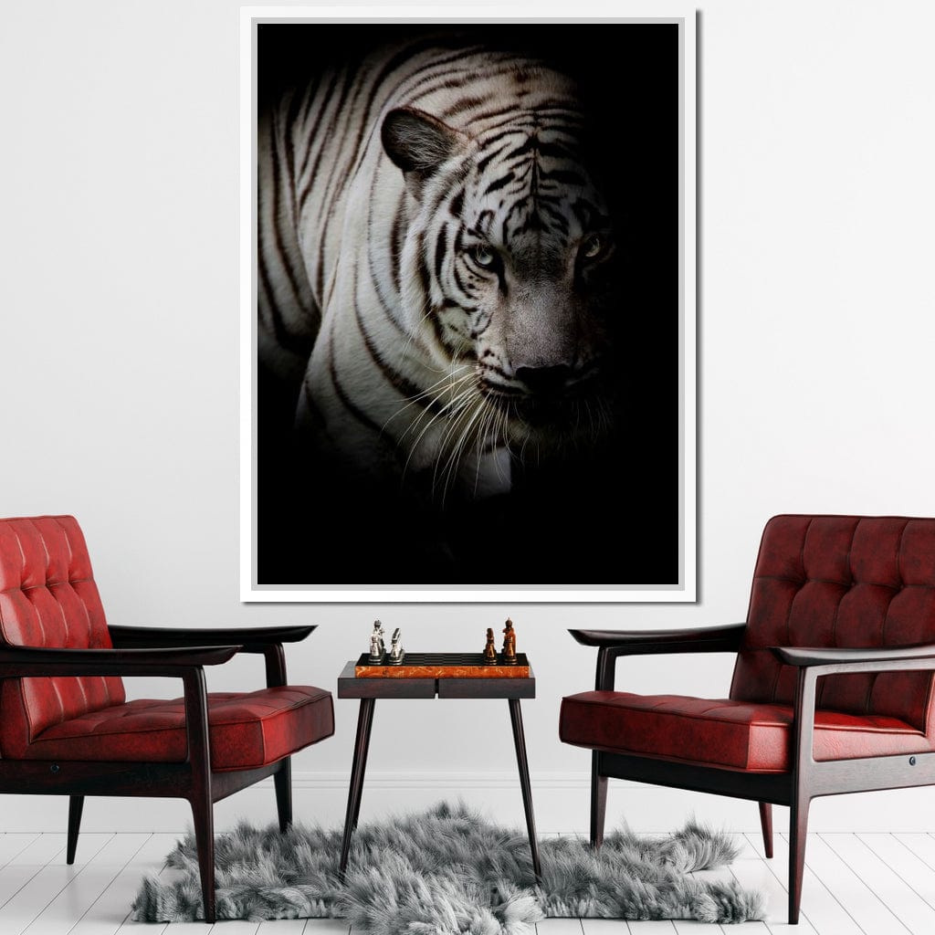 Black and White Tiger Canvas Wall Art