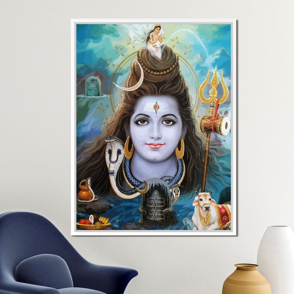 Lord Shiva Portrait Canvas Wall Art