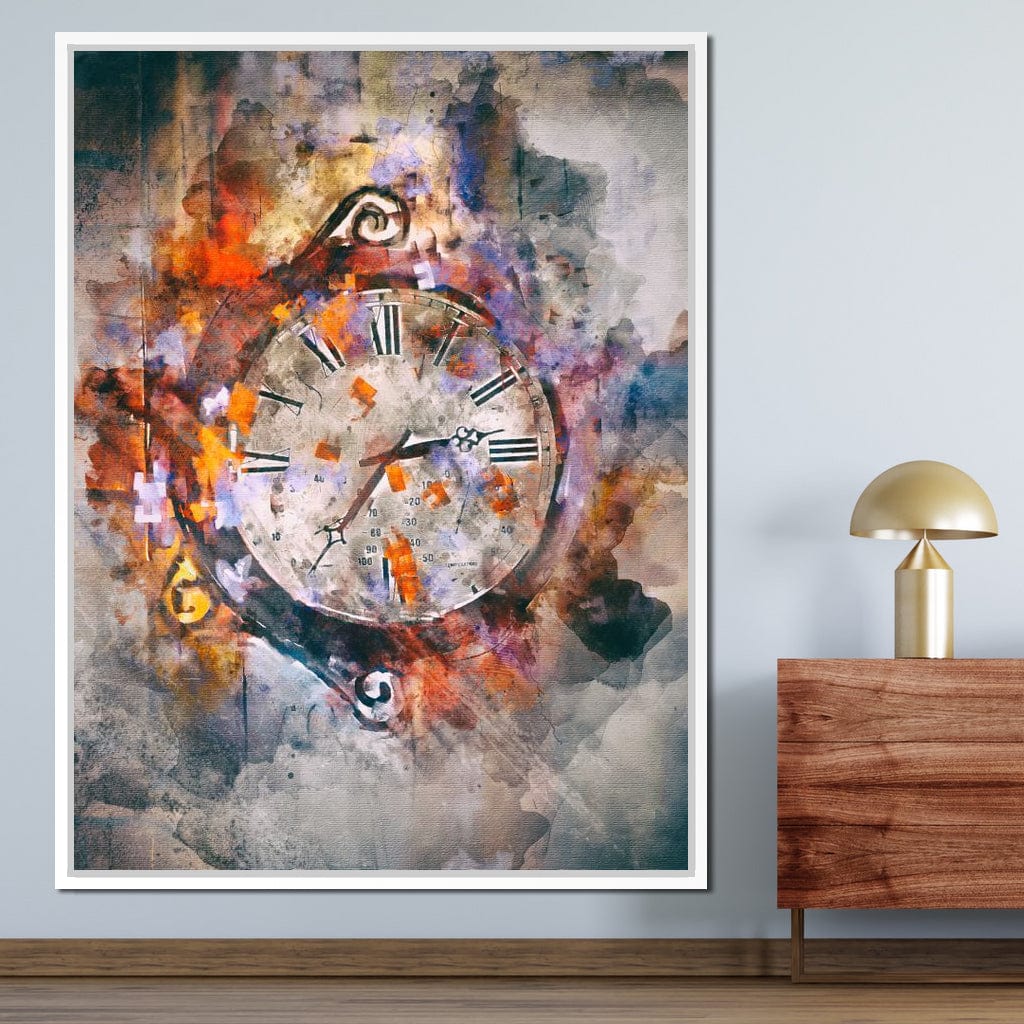 Time Clock Canvas Wall Art
