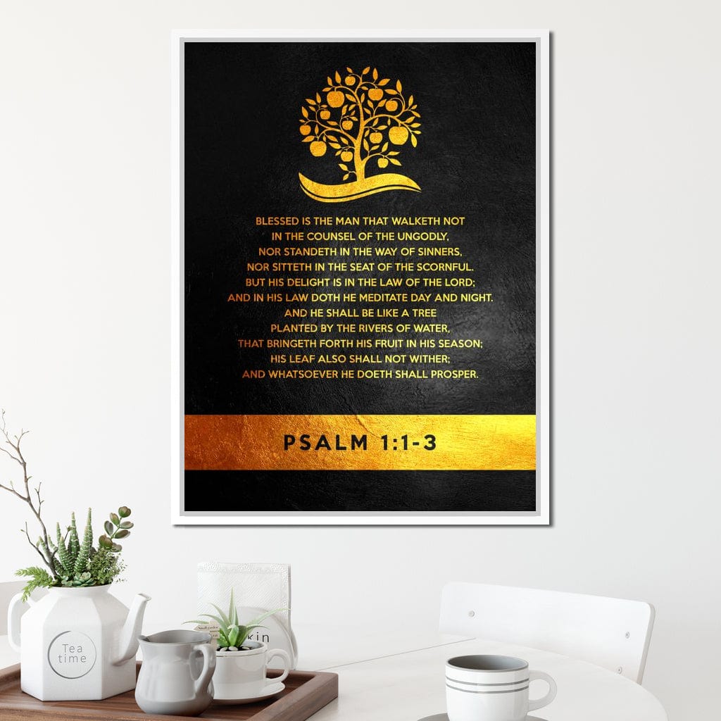 Psalm 1:1-3 Canvas Wall Art