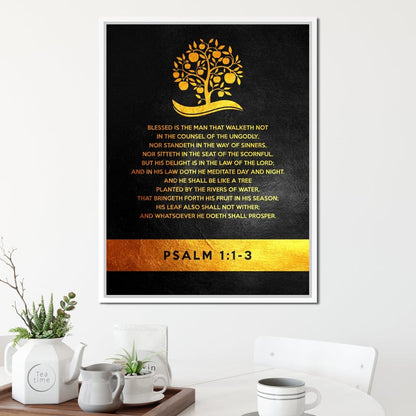 Psalm 1:1-3 Canvas Wall Art