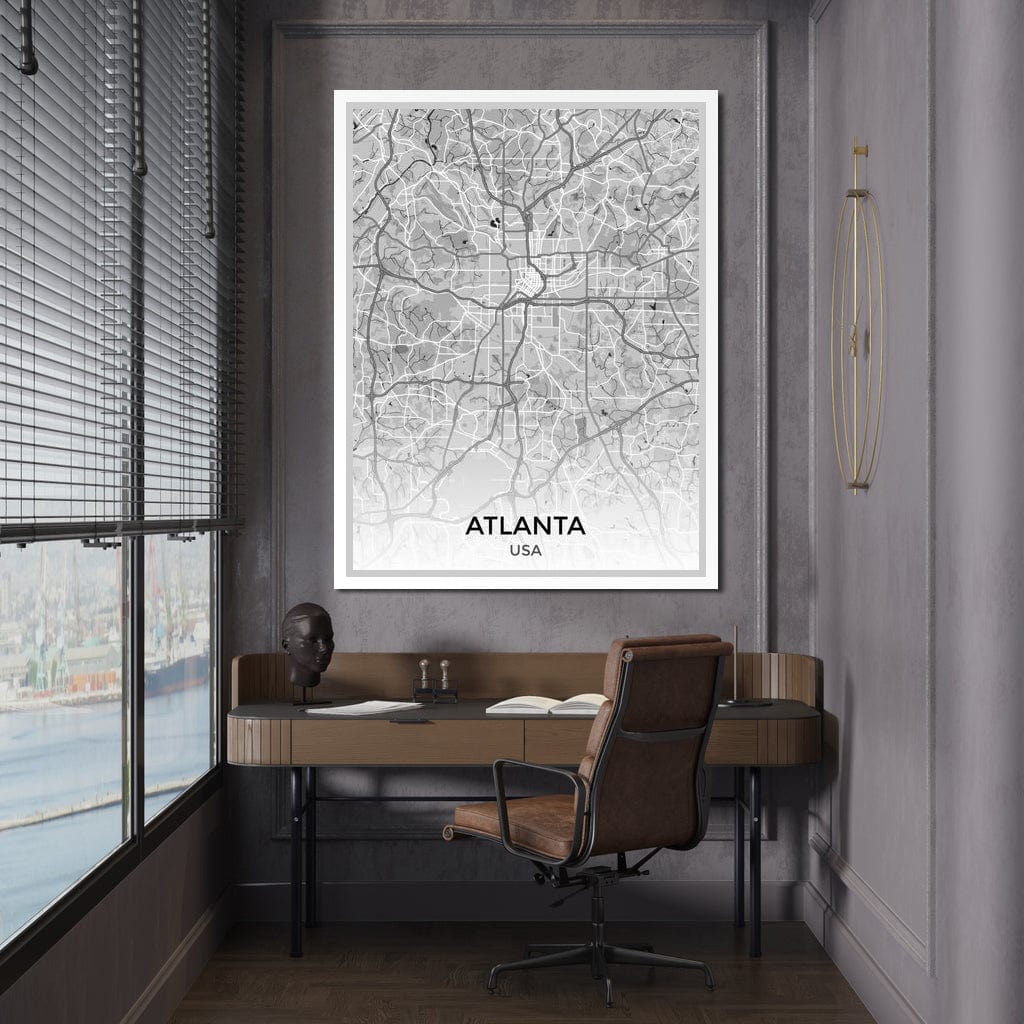 Map of Atlanta, USA Canvas Wall Art