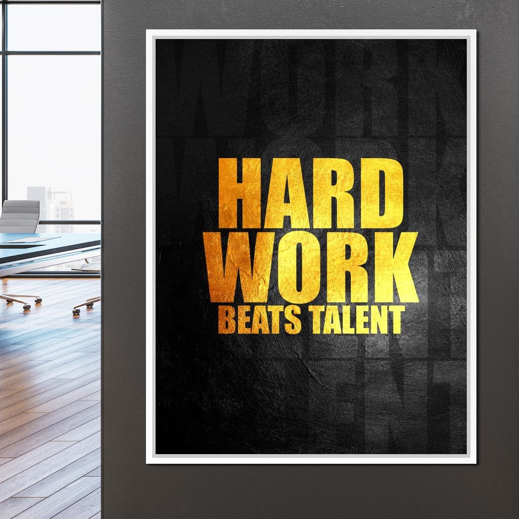 Hard Work Beats Talent Canvas Wall Art