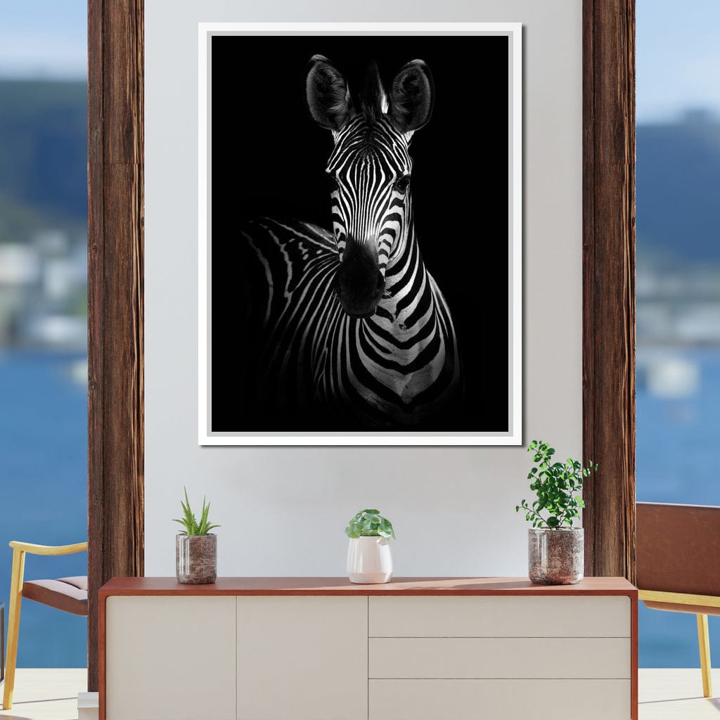 Black and White Zebra Canvas Wall Art