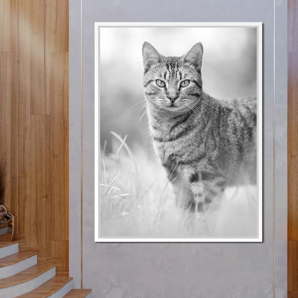 Black & White Kitty Cat Canvas Wall Art