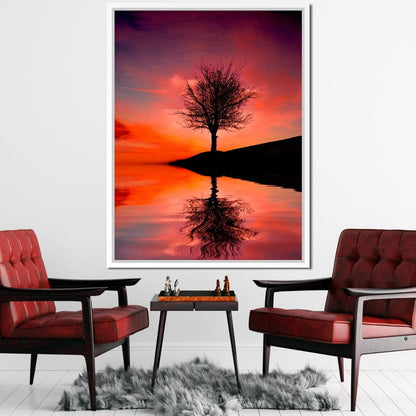 Red Sunset Canvas Wall Art