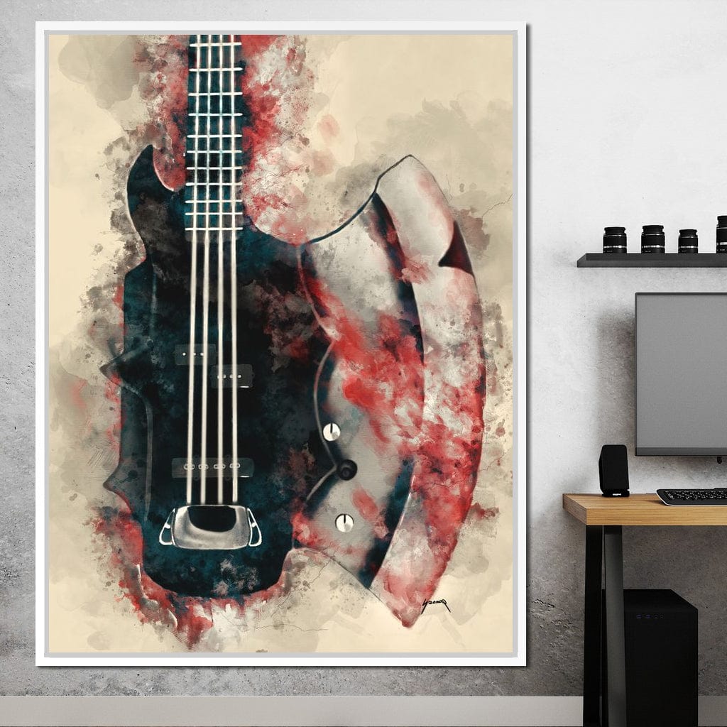The Demon's Axe Bass Guitar Canvas Wall Art