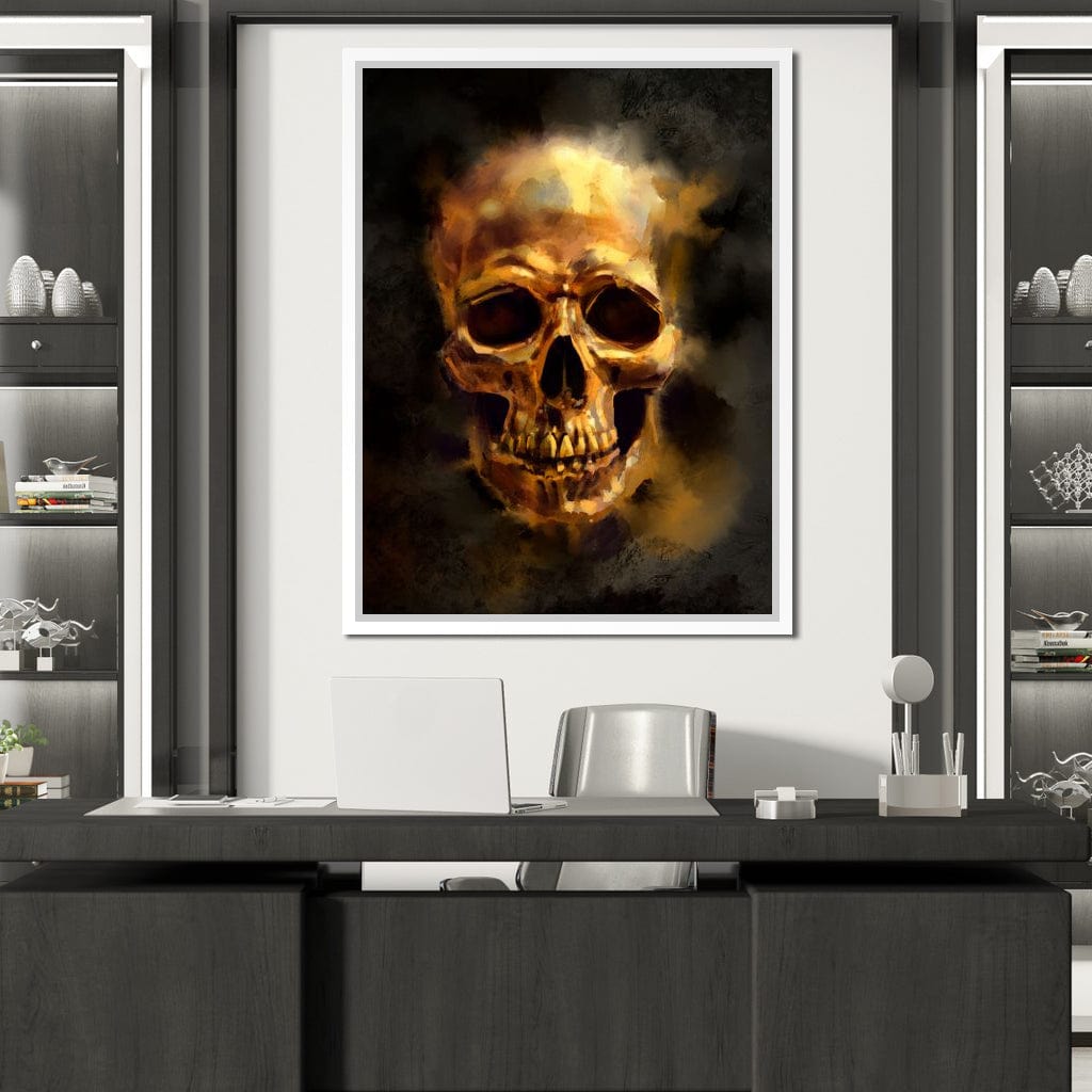 Golden Skull Canvas Wall Art
