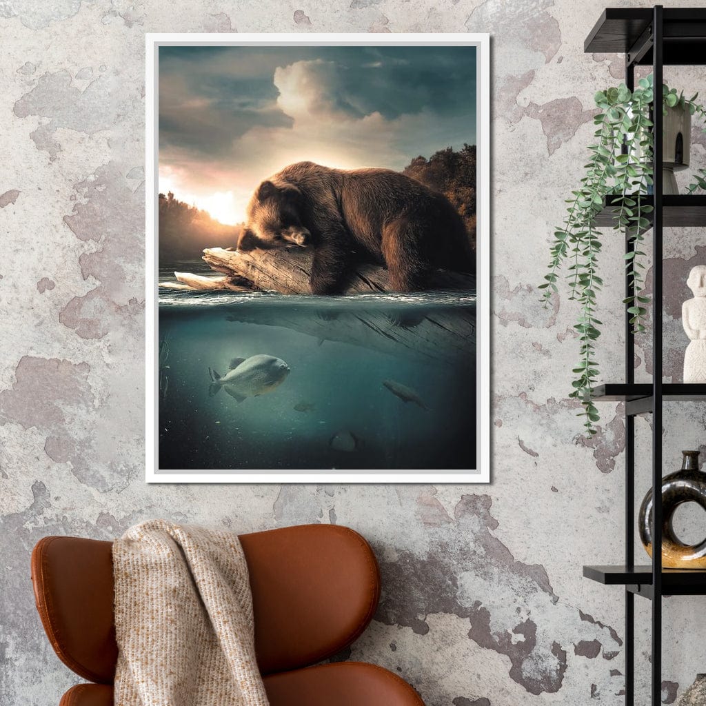 Floating Bear Canvas Wall Art