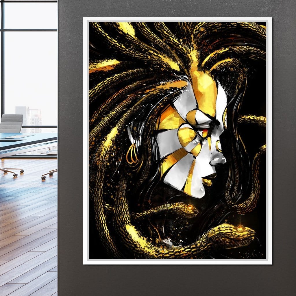 Golden Medusa Canvas Wall Art