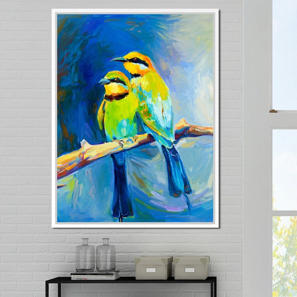 Blue Tailed Bee Eaters Canvas Wall Art