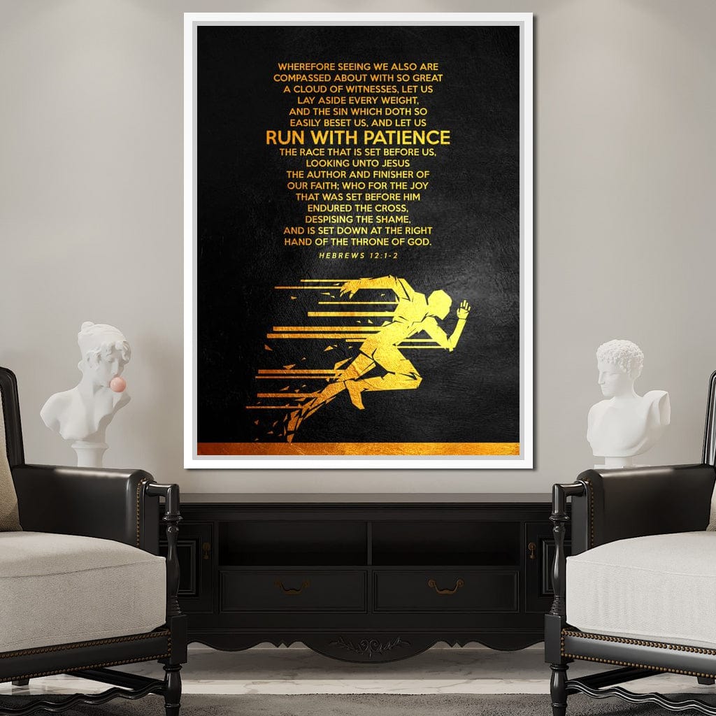 Hebrews 12:1-2 Canvas Wall Art