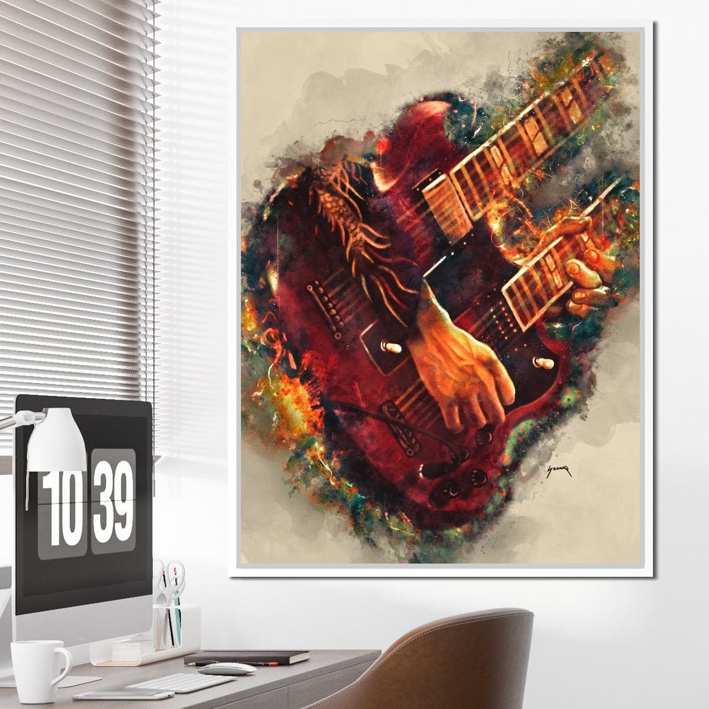 Jimmy Page's Electric Guitar Canvas Wall Art
