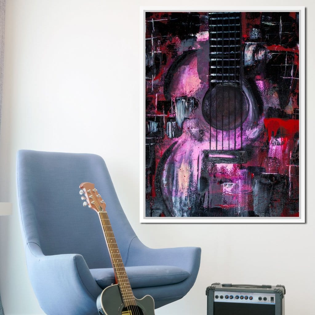 Abstract Guitar Canvas Wall Art