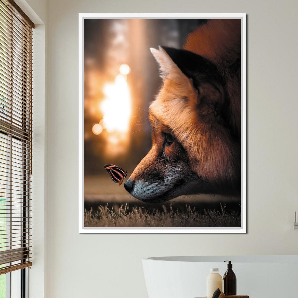 Fox Butterfly Canvas Wall Art
