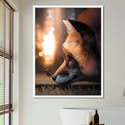 Fox Butterfly Canvas Wall Art