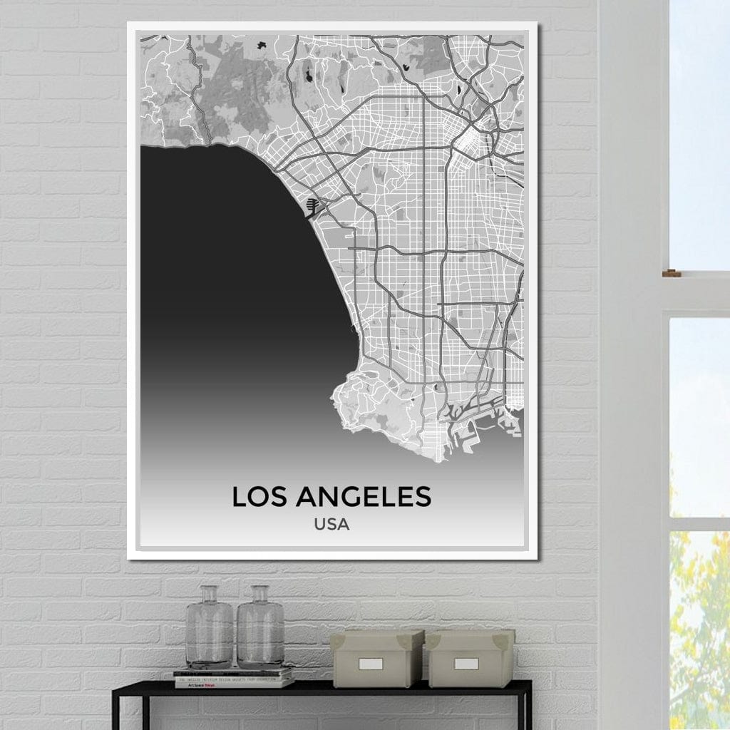 Map of Los Angeles, USA Canvas Wall Art