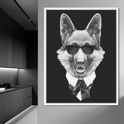 Dressed Up German Shepherd Canvas Wall Art
