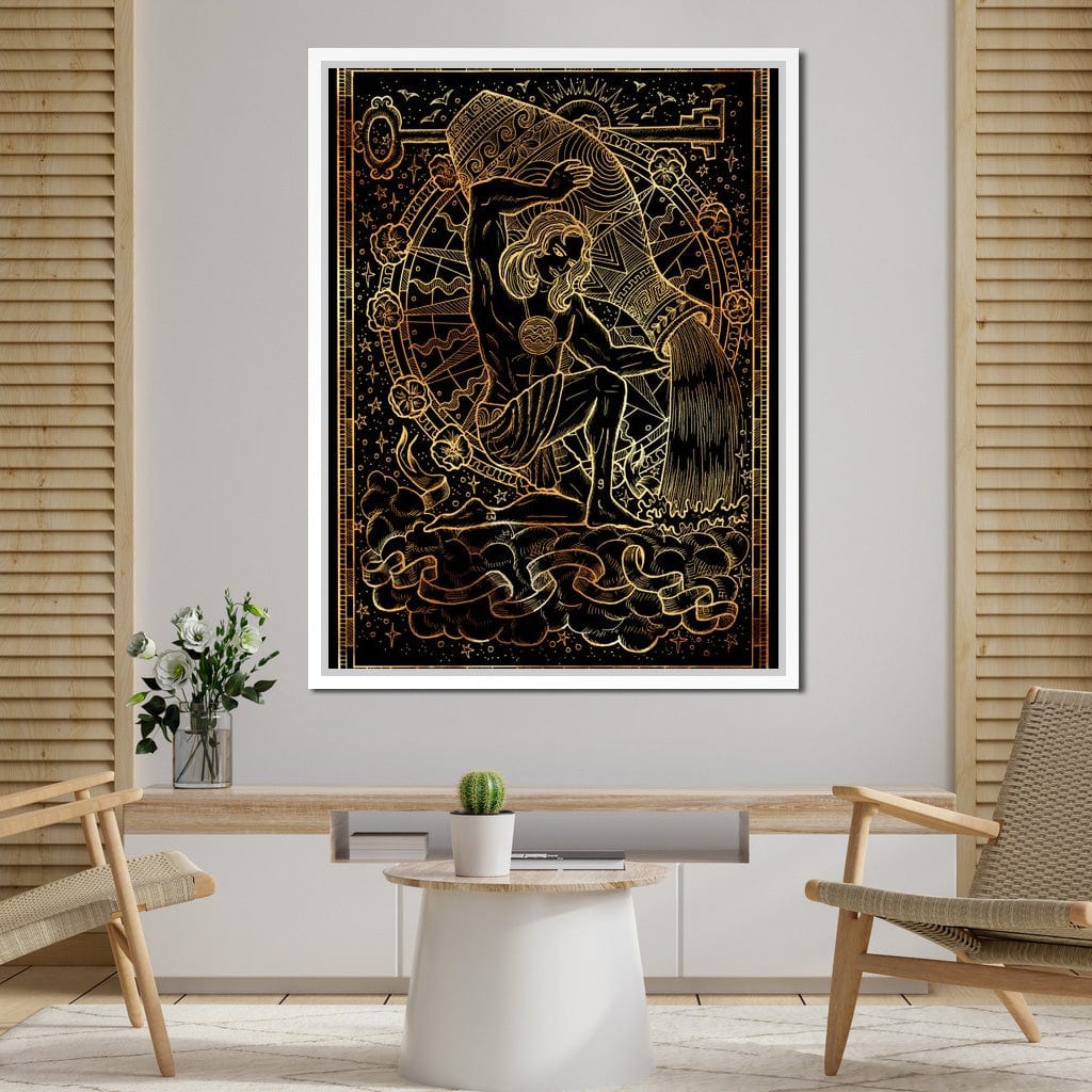Zodiac sign Aquarius Canvas Wall Art