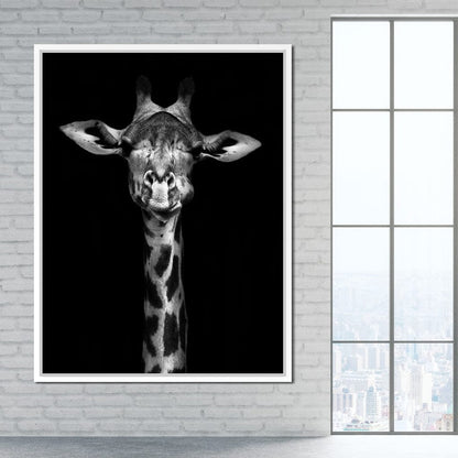 Black and White Giraffe Canvas Wall Art