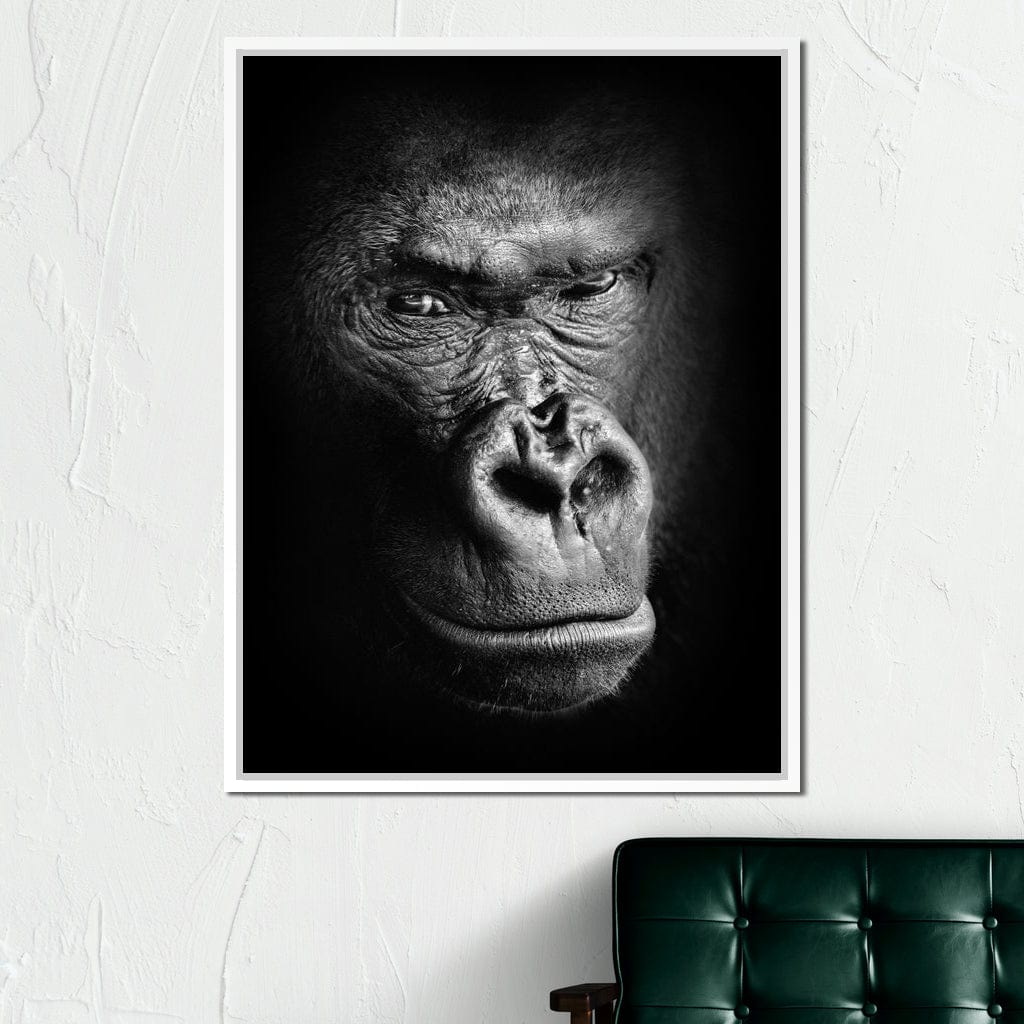 Black and White Gorilla Canvas Wall Art