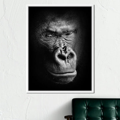 Black and White Gorilla Canvas Wall Art
