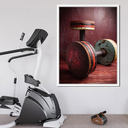 Rusty Dumbbells Canvas Wall Art