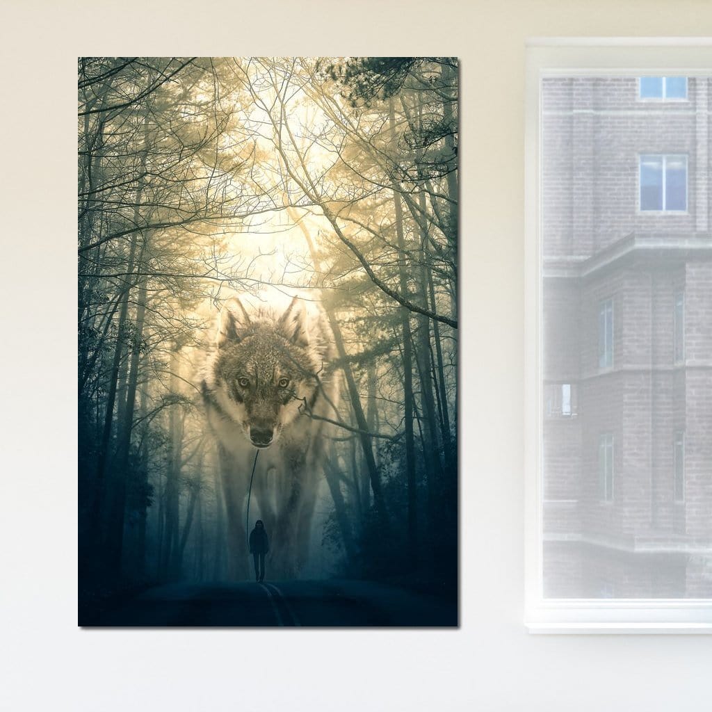 Wolf Walking - Alex Graphex Canvas Wall Art