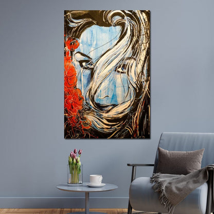 Blue Girl Canvas Wall Art